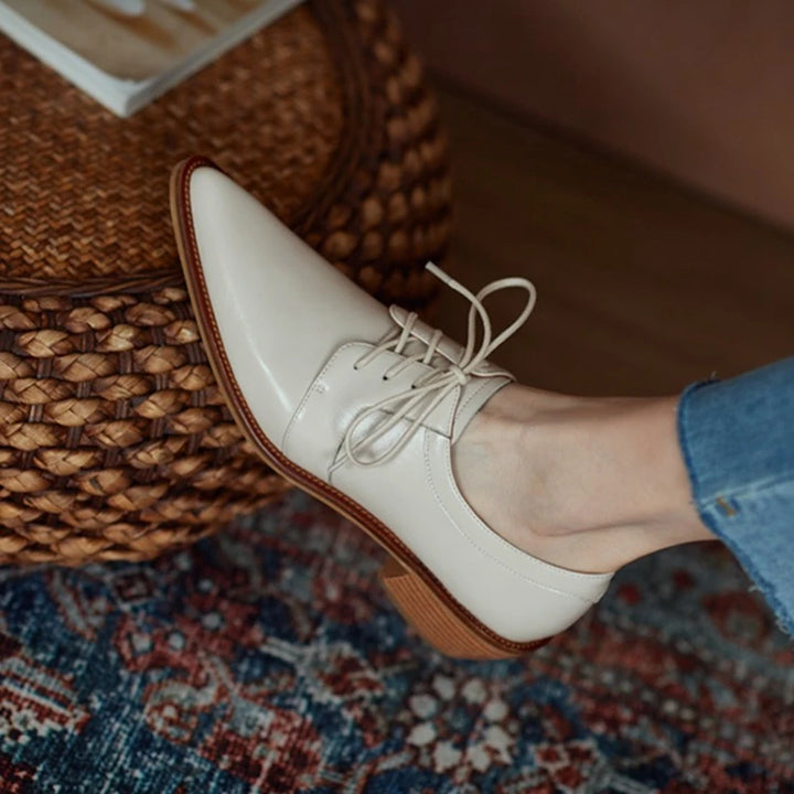 Pointed Toe Chunky Heel Oxfords