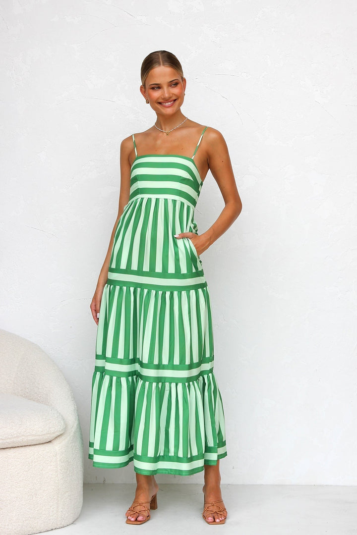 Off Shoulder Green Dress