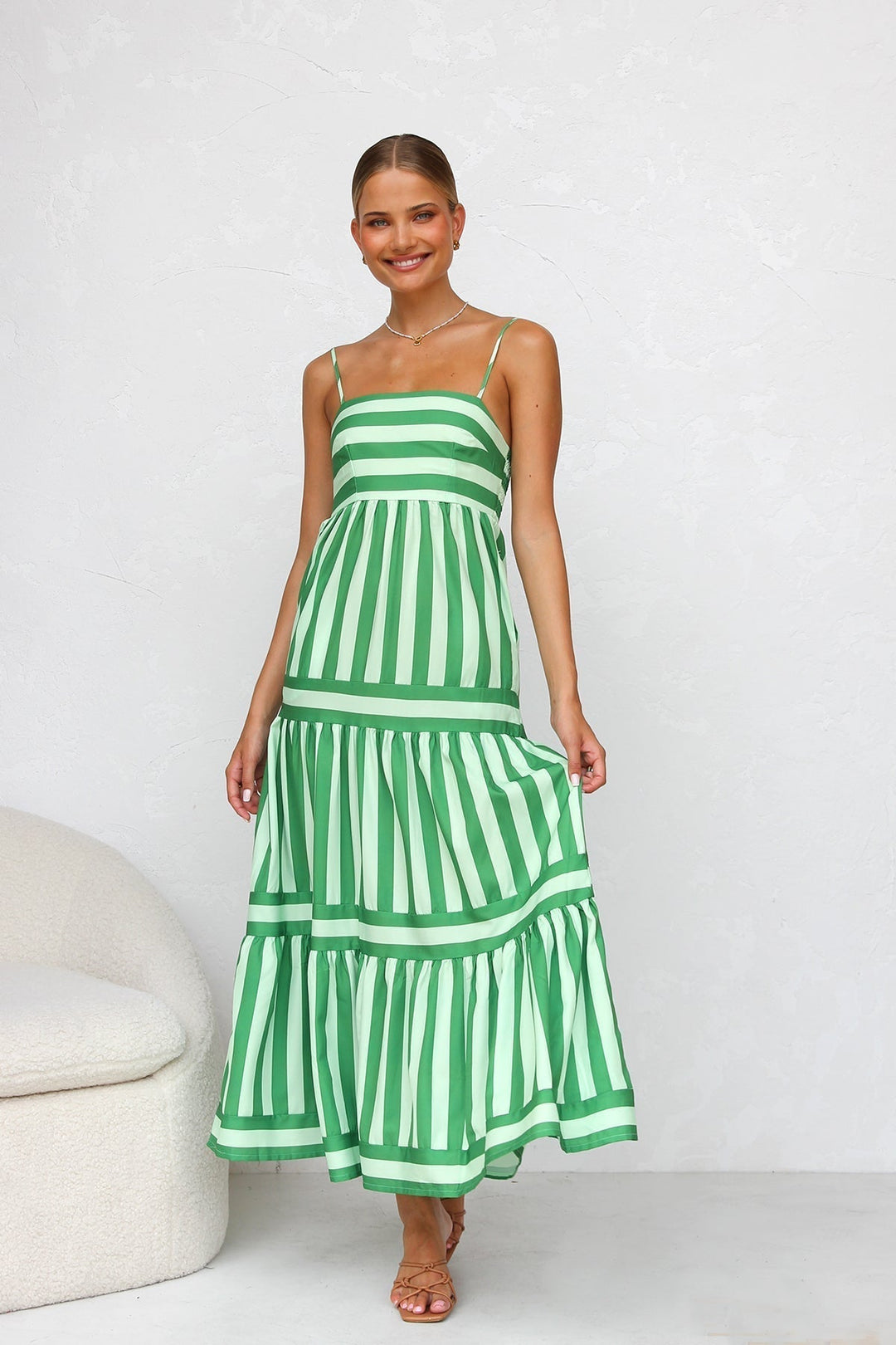 Off Shoulder Green Dress