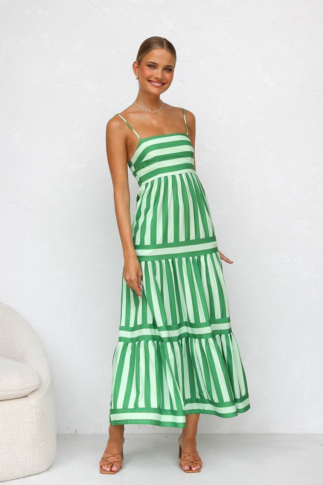 Off Shoulder Green Dress