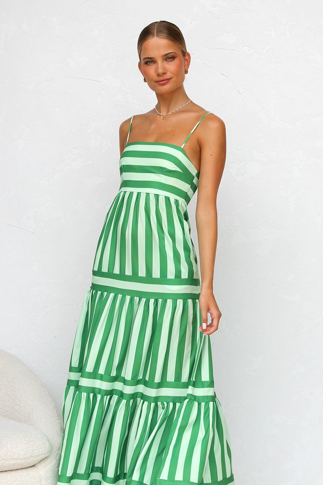 Off Shoulder Green Dress