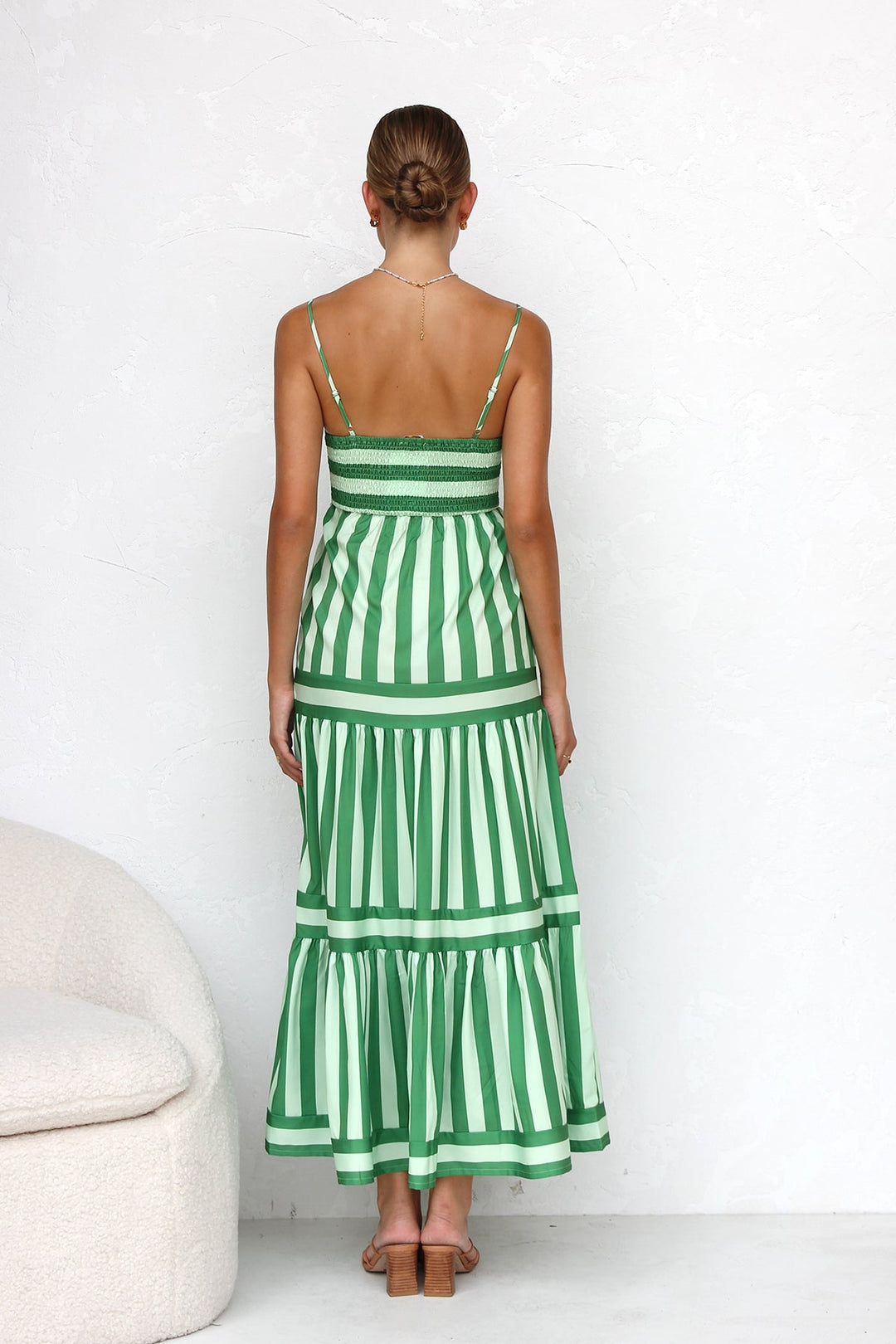 Off Shoulder Green Dress