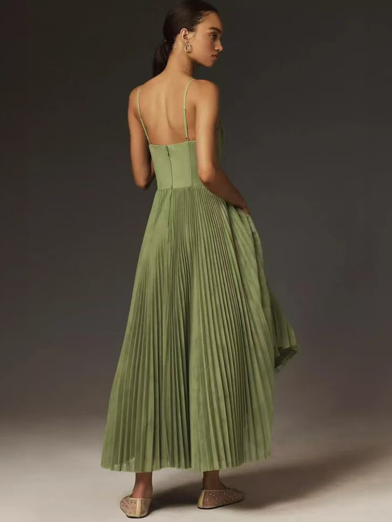 Off Shoulder Green Dress