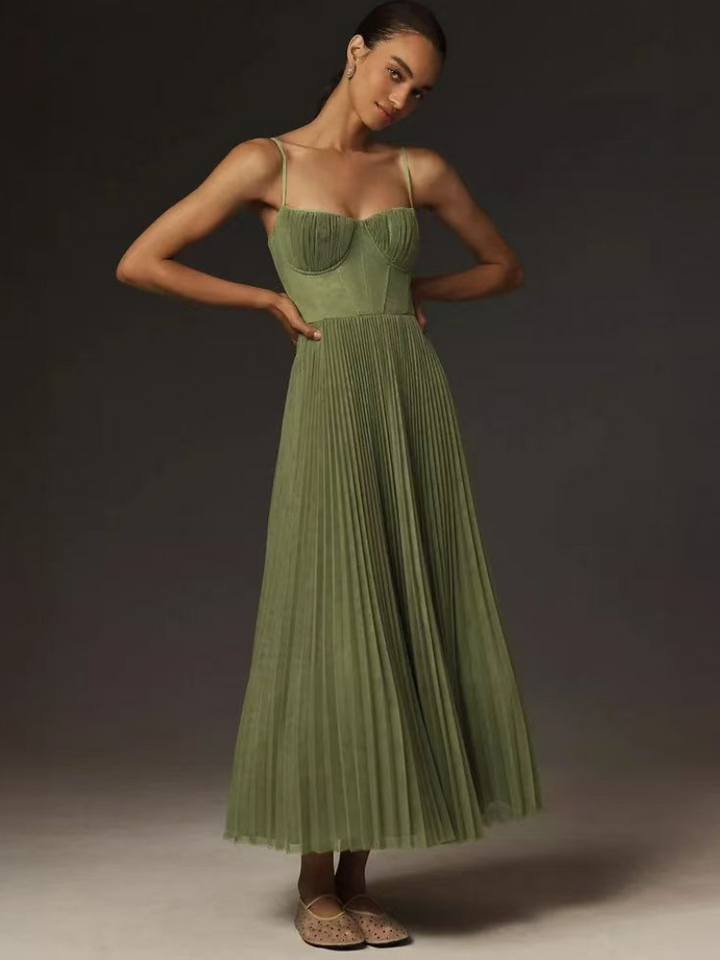 Off Shoulder Green Dress