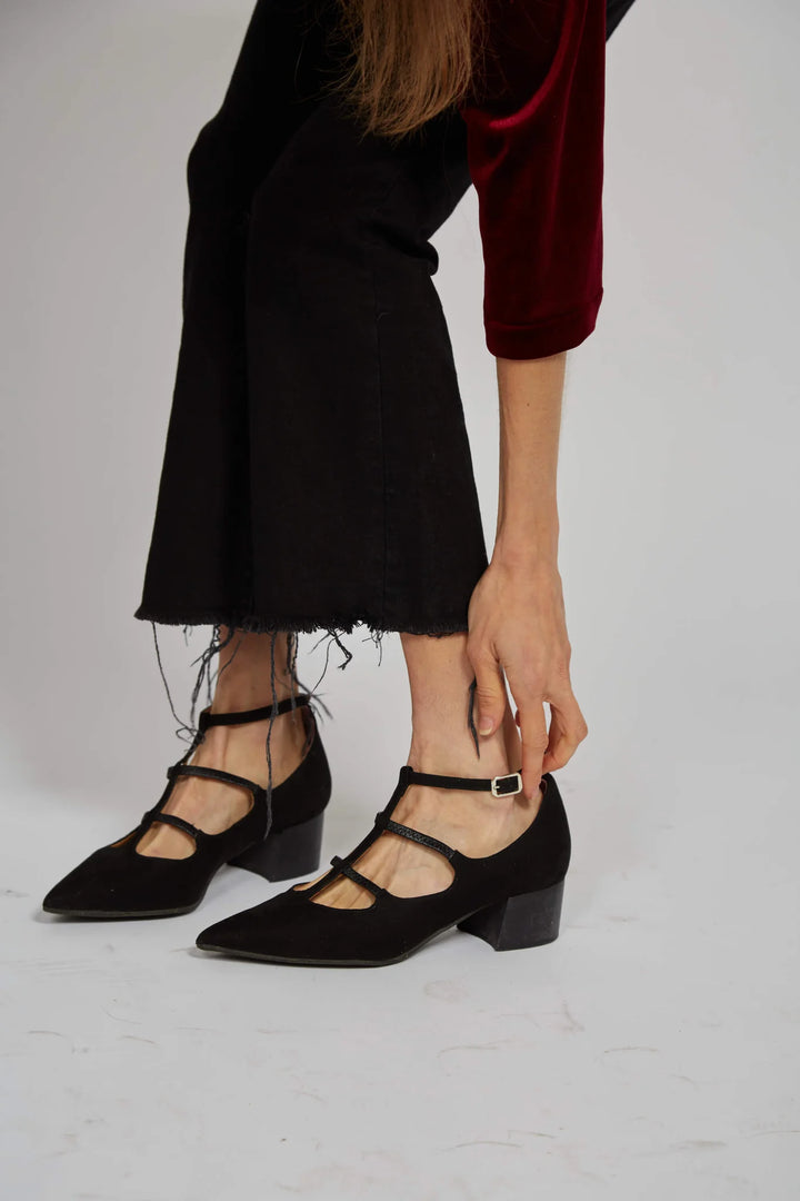 Low Heel Ankle Strap Shoes