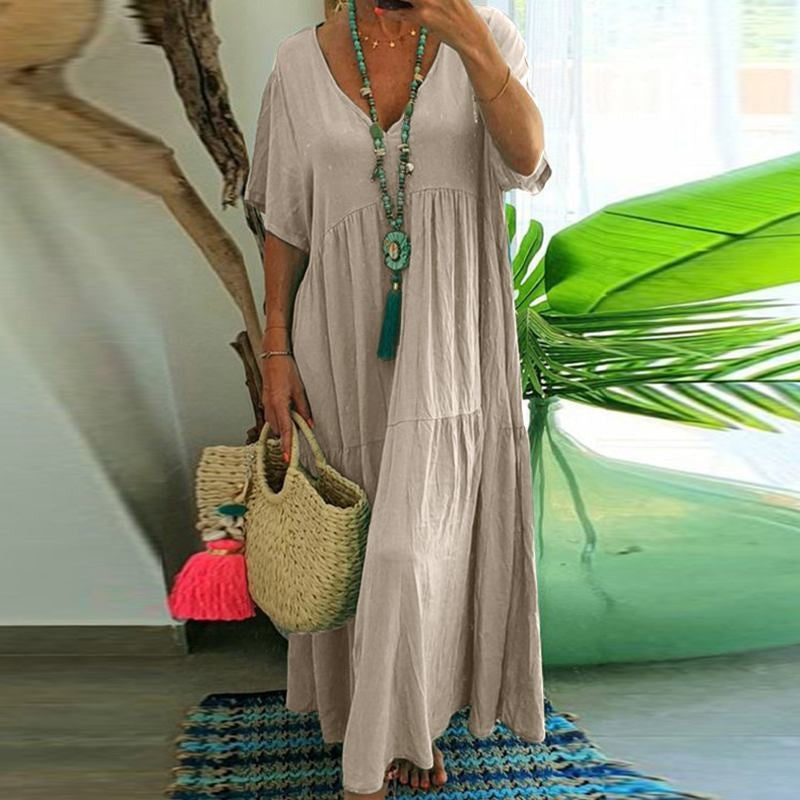 Loose V-neck Maxi Dress