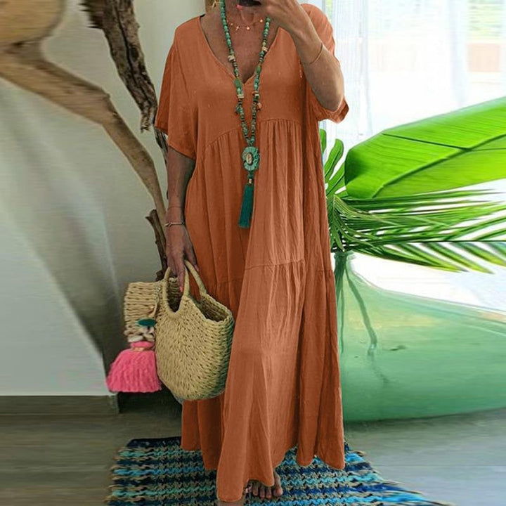 Loose V-neck Maxi Dress