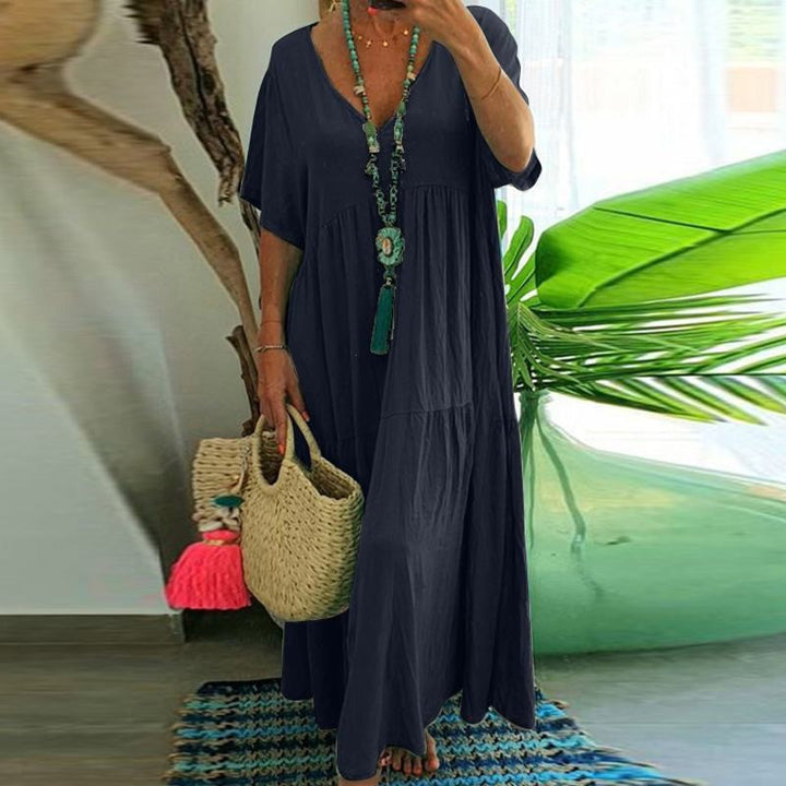 Loose V-neck Maxi Dress