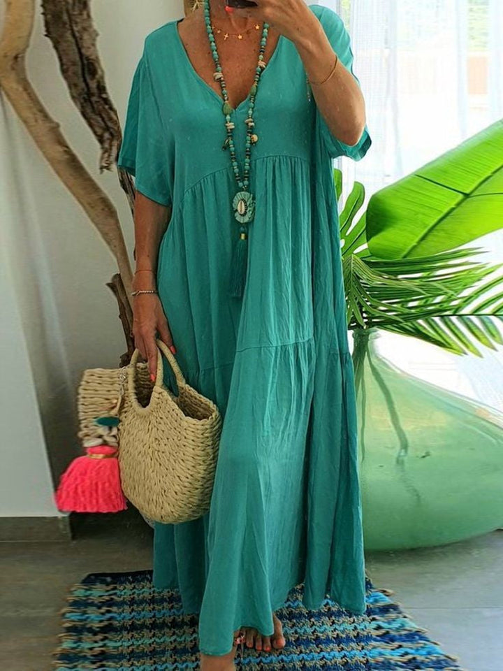 Loose V-neck Maxi Dress