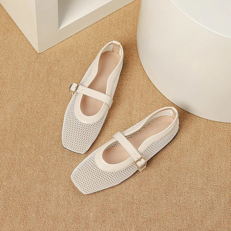 Breathable Air Mesh Flats Mary Janes