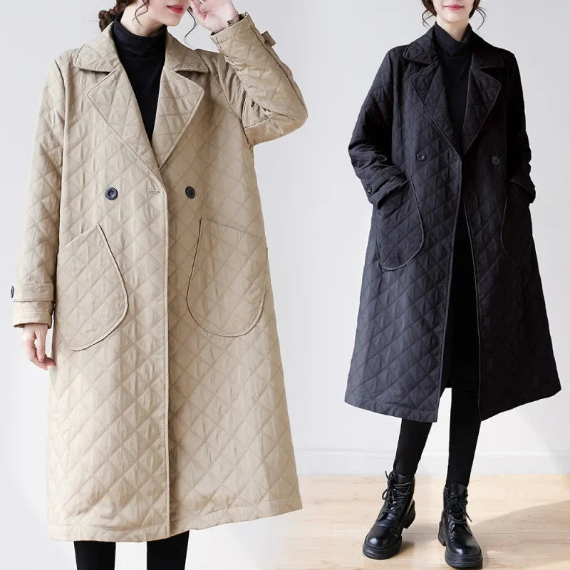 Diamond Grid Loose Style Coat