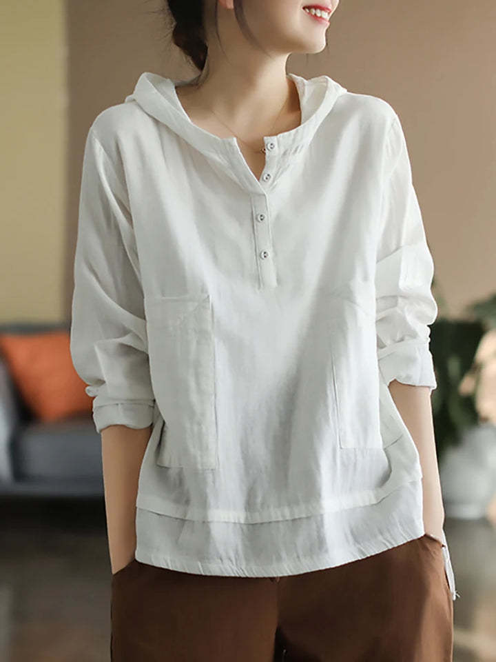 Linen Hooded Shirt