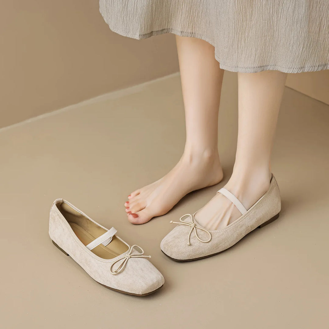 Square Toe Bow Design Mary Janes