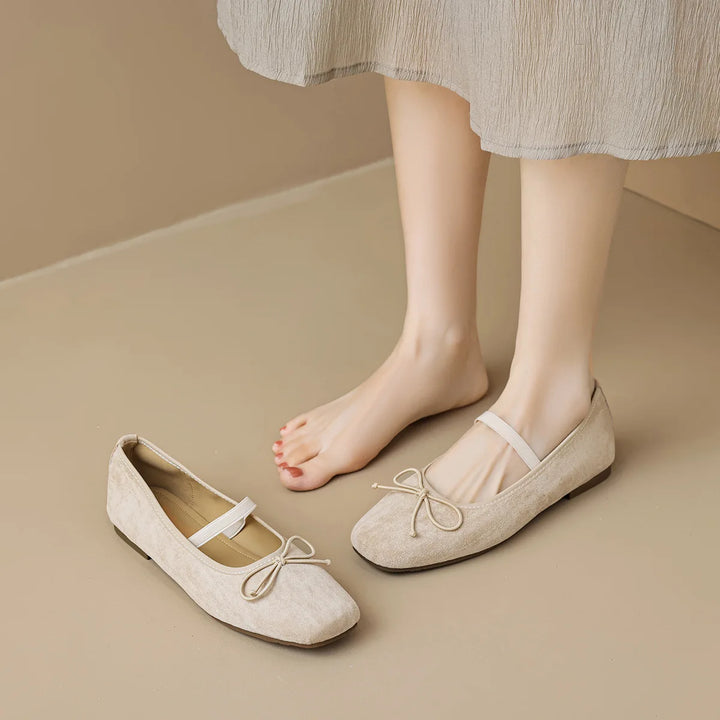 Square Toe Bow Design Mary Janes