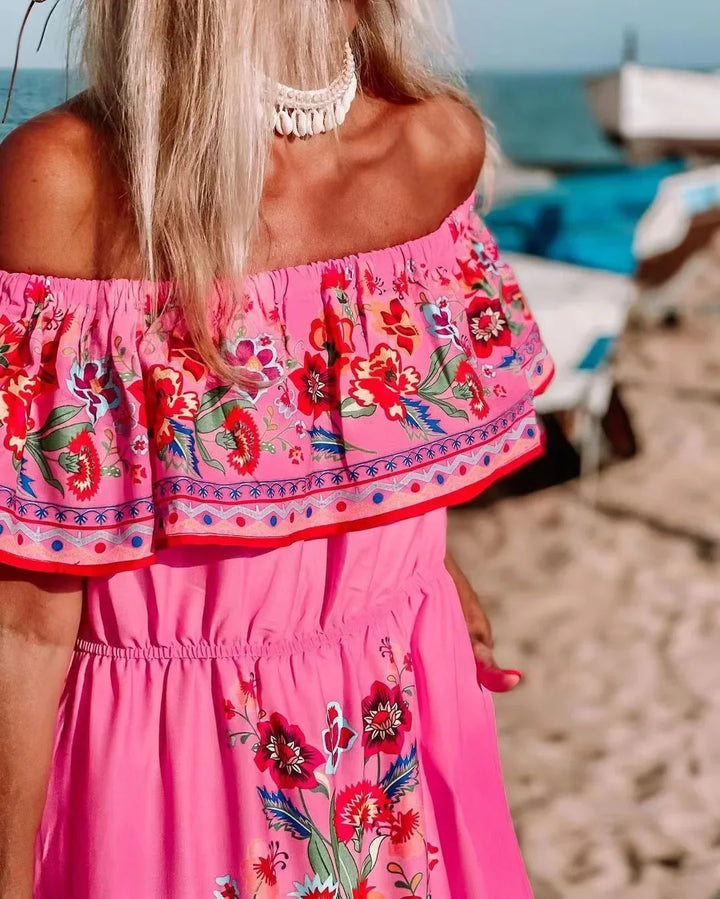 Off-shoulder Floral Dress