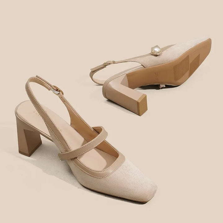 Vintage French Square Head Single Shoes