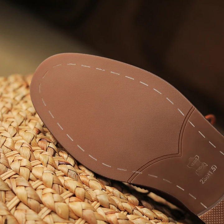 Low Heel Block Oxford Shoes