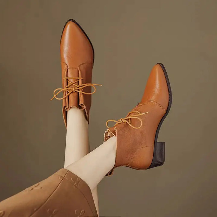Ankle Pointed Toe Lace Up Boots