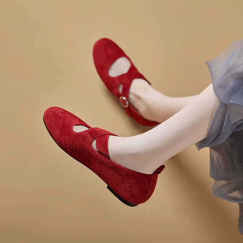 Flat Mary Janes Cross-Strap Ballets