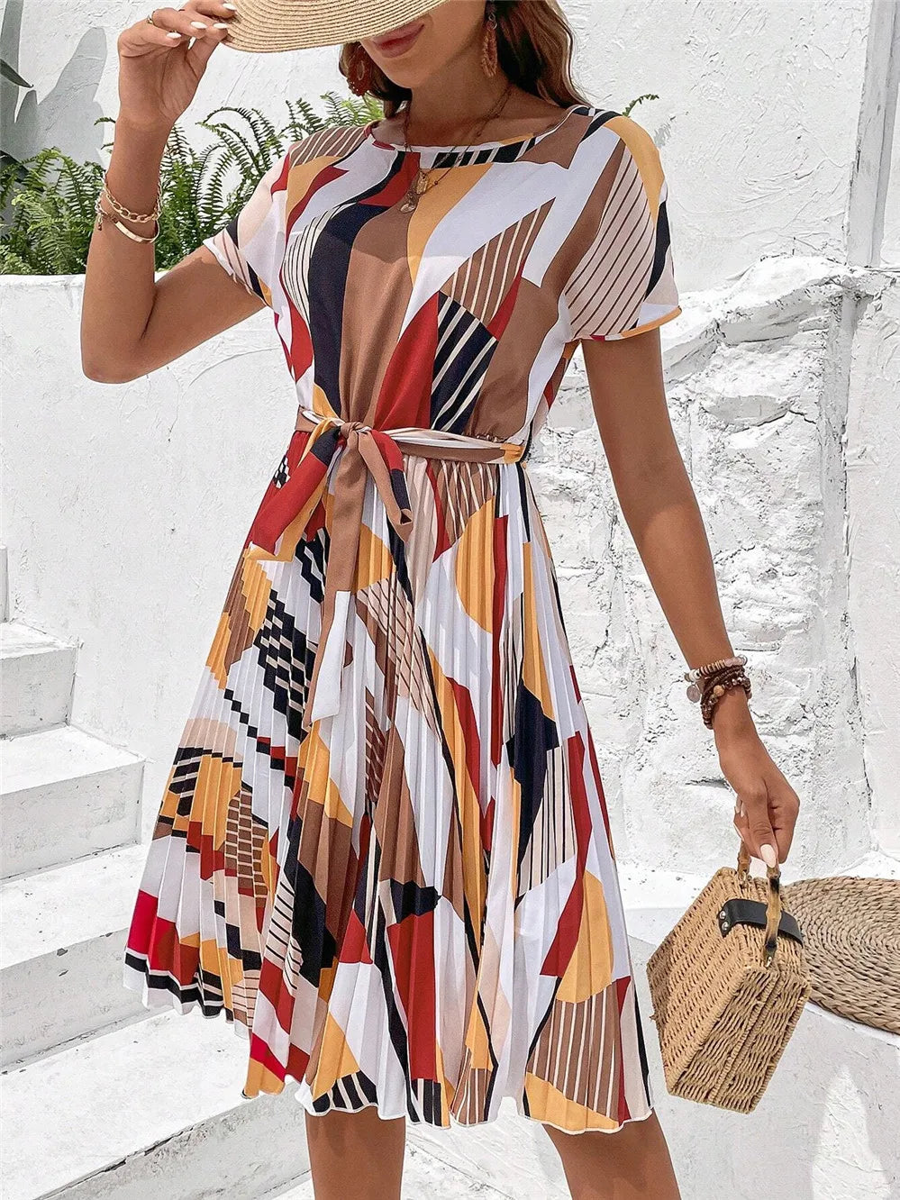 Patchwork Midi Dress