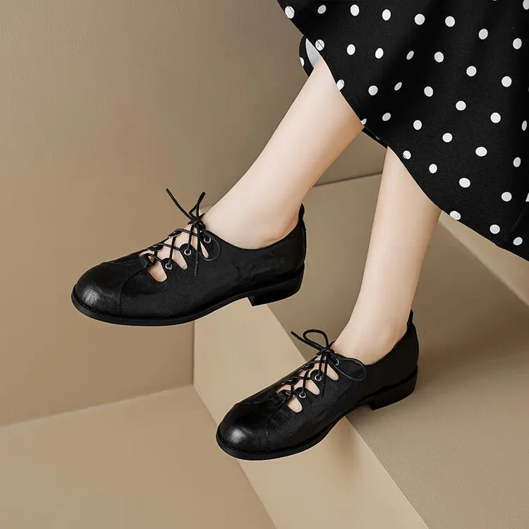 Round Toe Low Heel Shoes