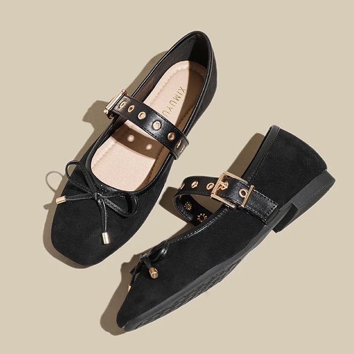 Mary Janes Women Velvet Flats