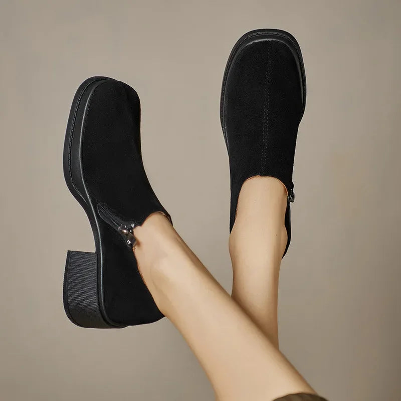 Vintage Matte Waterproof Zip Boots