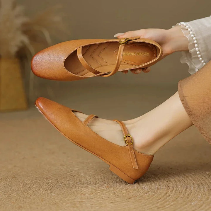 French Retro Mary Jane Flats