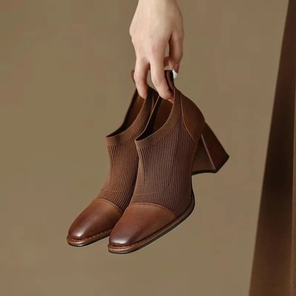 Square Head Women's Ankle Boots