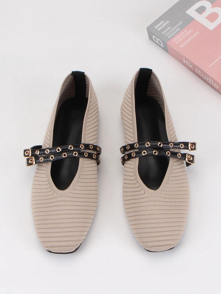 Knitted Breathable Mary Janes Flats Shoes