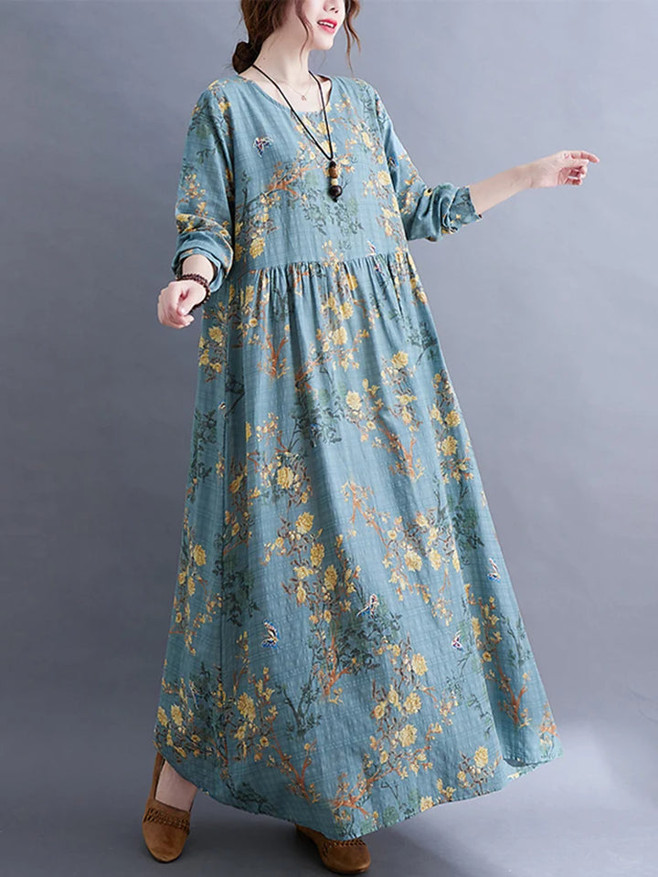 O-neck Vintage Dress