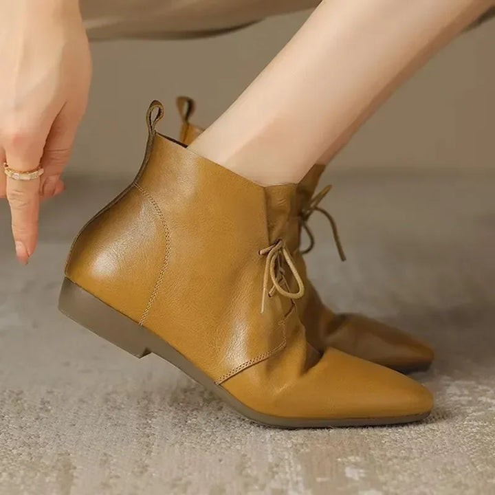 Pointed Toe Lace-up Boots