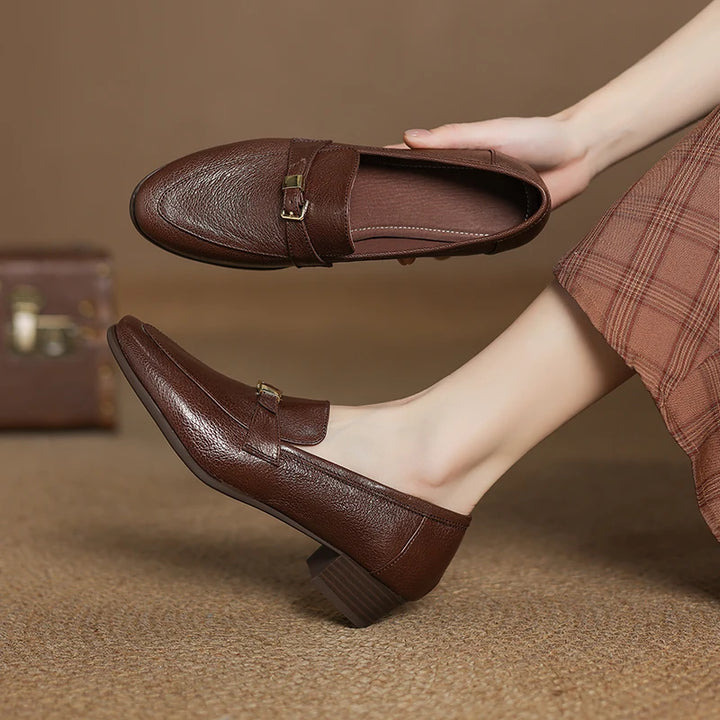 Square Toe Chunky Heel Shoes