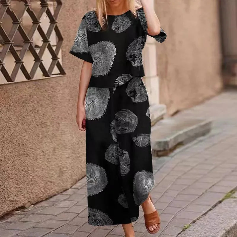 Linen Floral Two-piece Set
