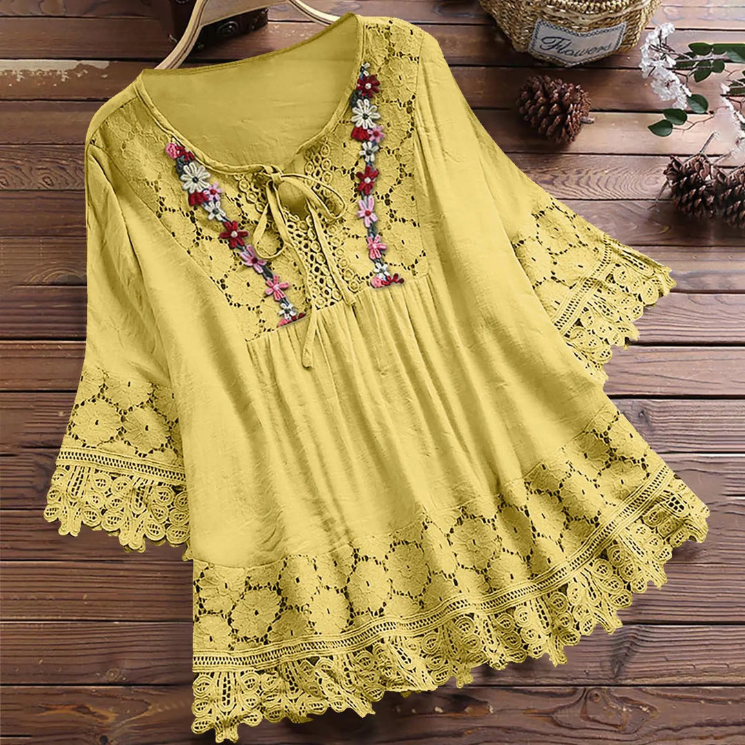 Flower V-neck Blouse
