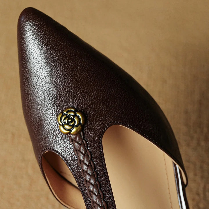 Genuine Leather T-strap Sandals