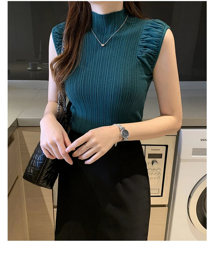 High-neck Summer Blouse