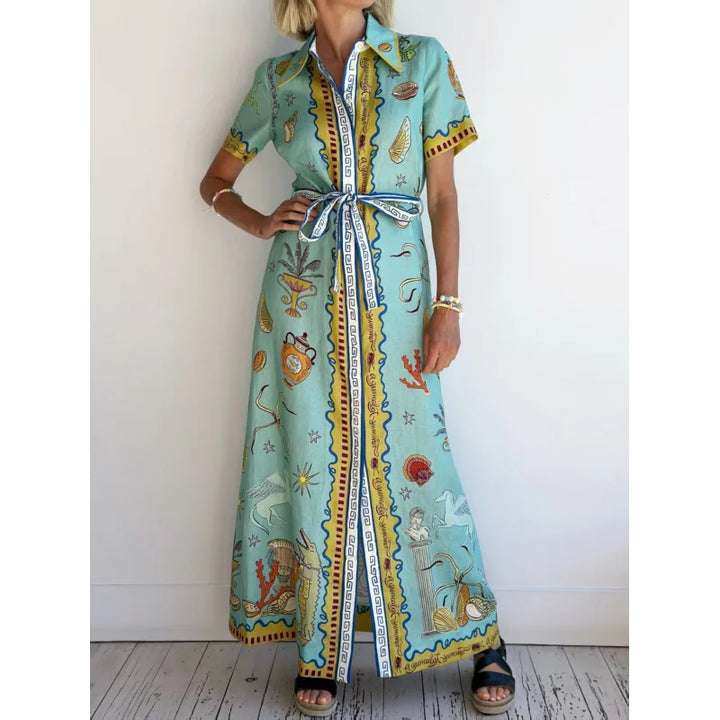 Linen Graffiti Dress