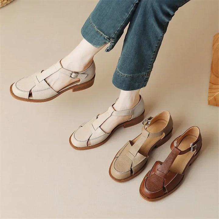 Leather T-Bar Mary Jane Shoes