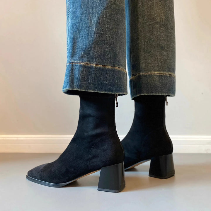 Thick Heel Square Head Boots