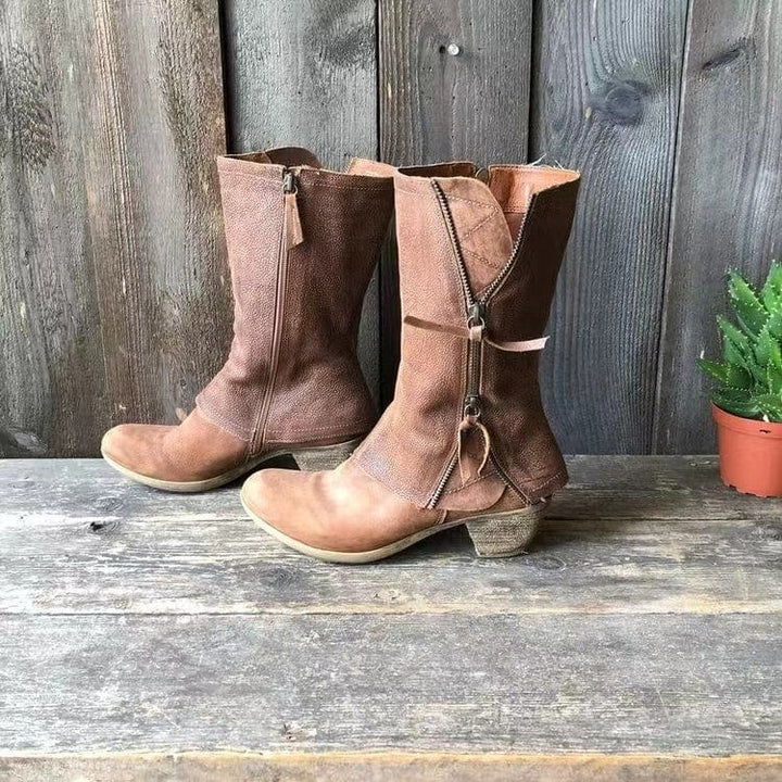 Zipped Design Boots
