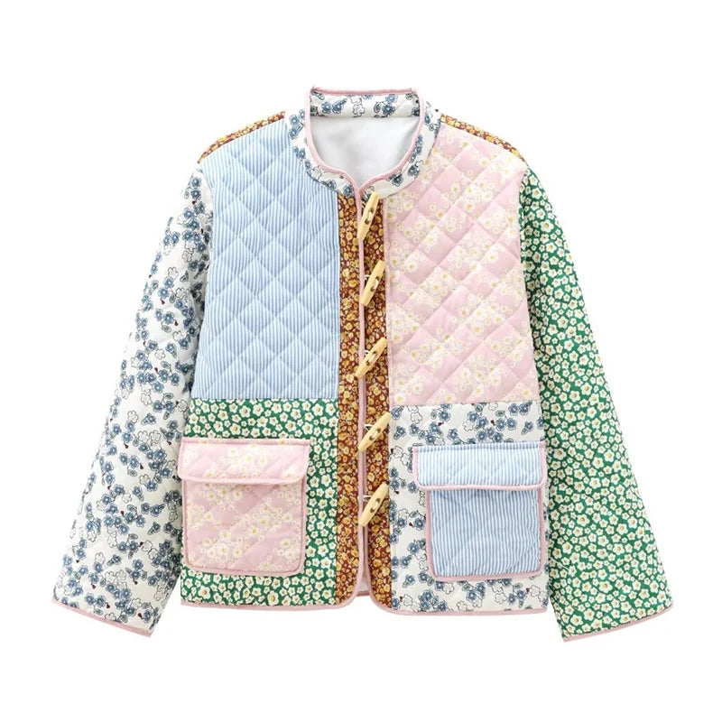 Patchwork Floral Bomber