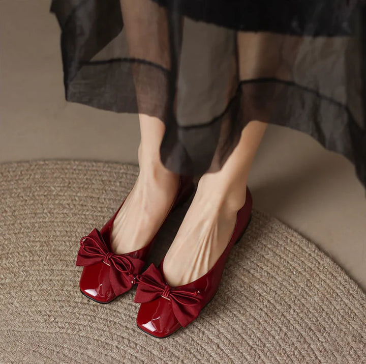 Low Heel Elegant Square Toe Shoes