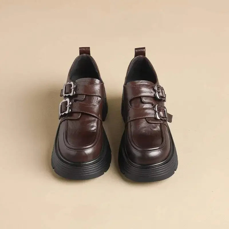 French Style Thick Heel Single Shoes