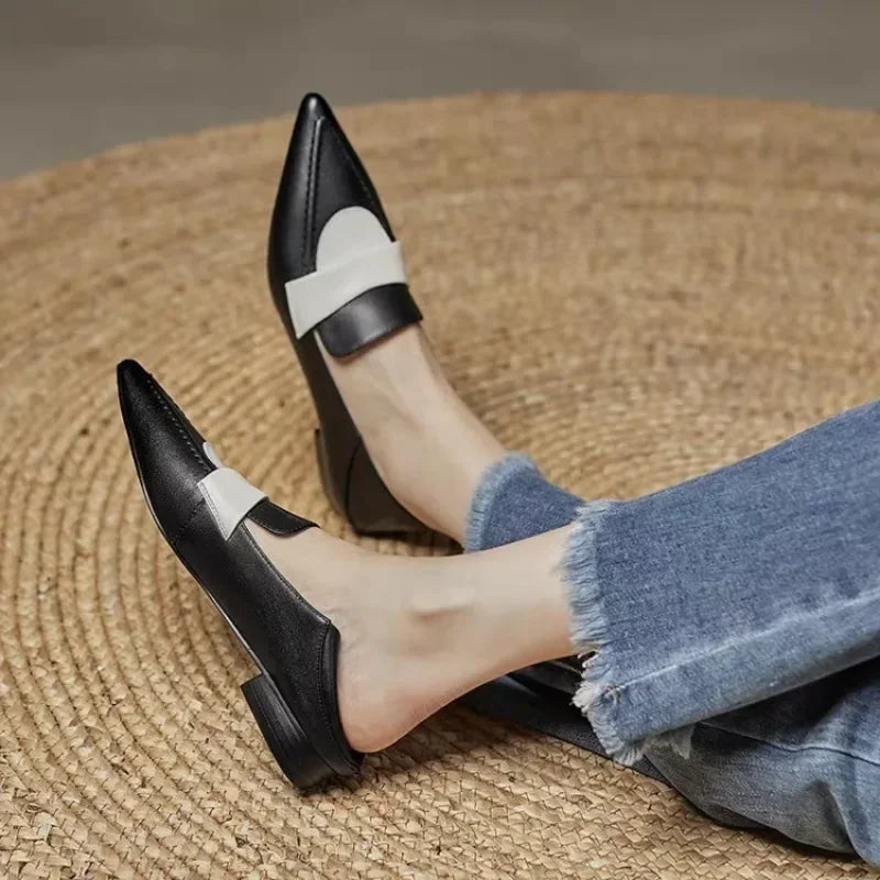 Pointed Toe Low-heeled Loafers