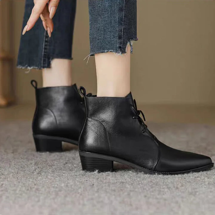 Ankle Pointed Toe Lace Up Boots