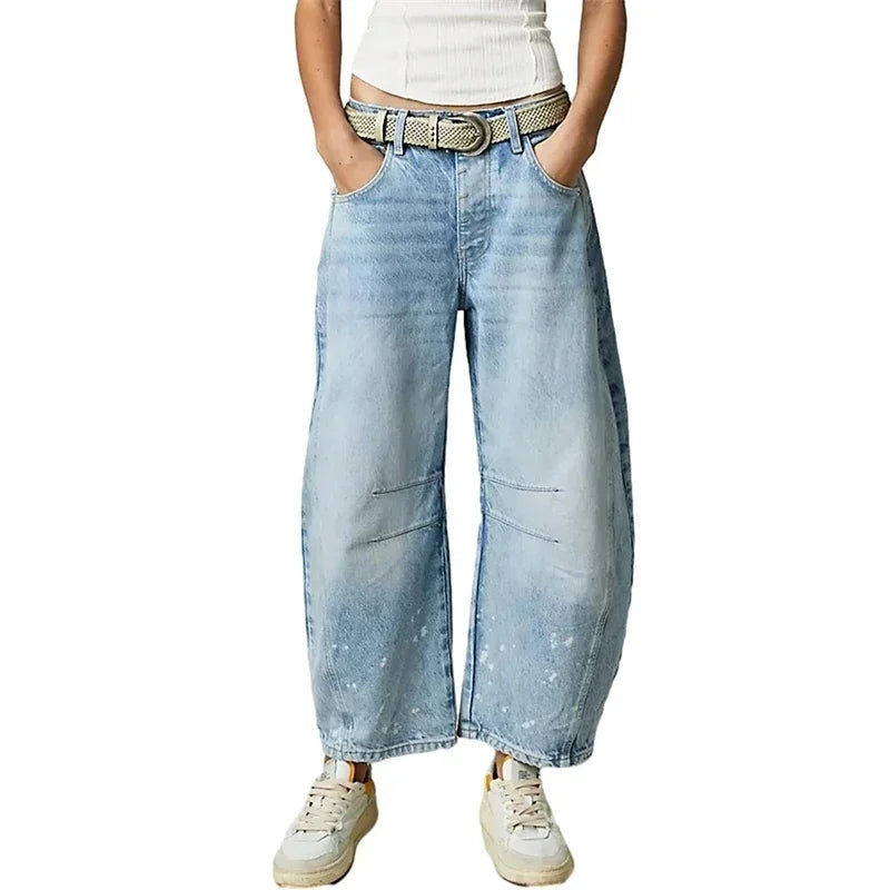 Stretch mid-rise jeans