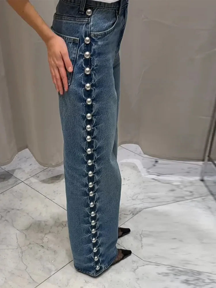 Street Denim with pearls