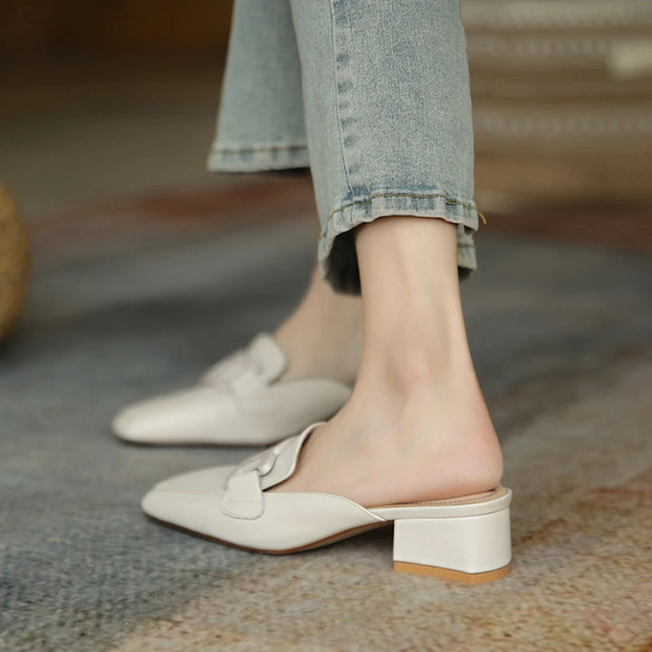 Mid Heel Retro Loafers