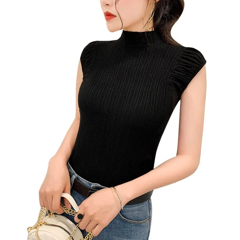 High-neck Summer Blouse